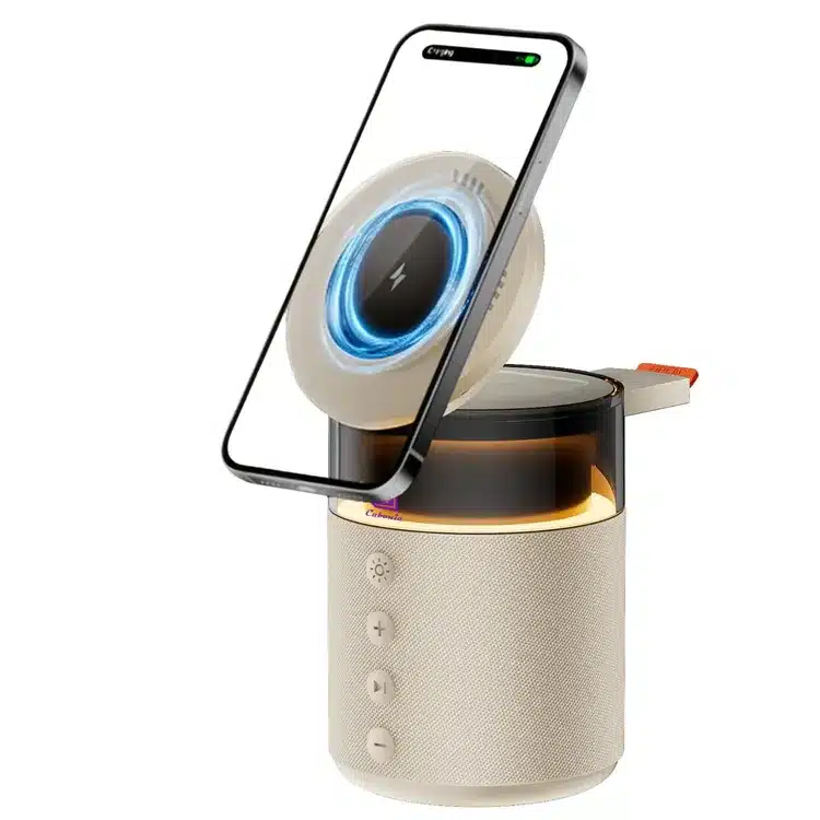 Wireless Charging Bluetooth Speaker with Ambient Light Multifunction Smart Audio Station